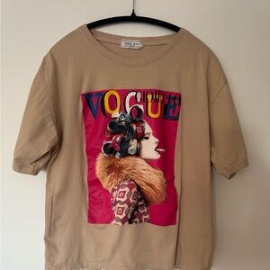 Vogue Magazine Cover Graphic Short Sleeve Grunge Y2K 2000’s